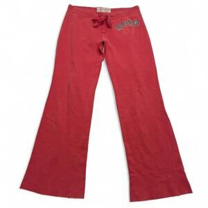 Y2K Low rise early 2000s Aeropostale pink cotton flare pants waist, size XS
